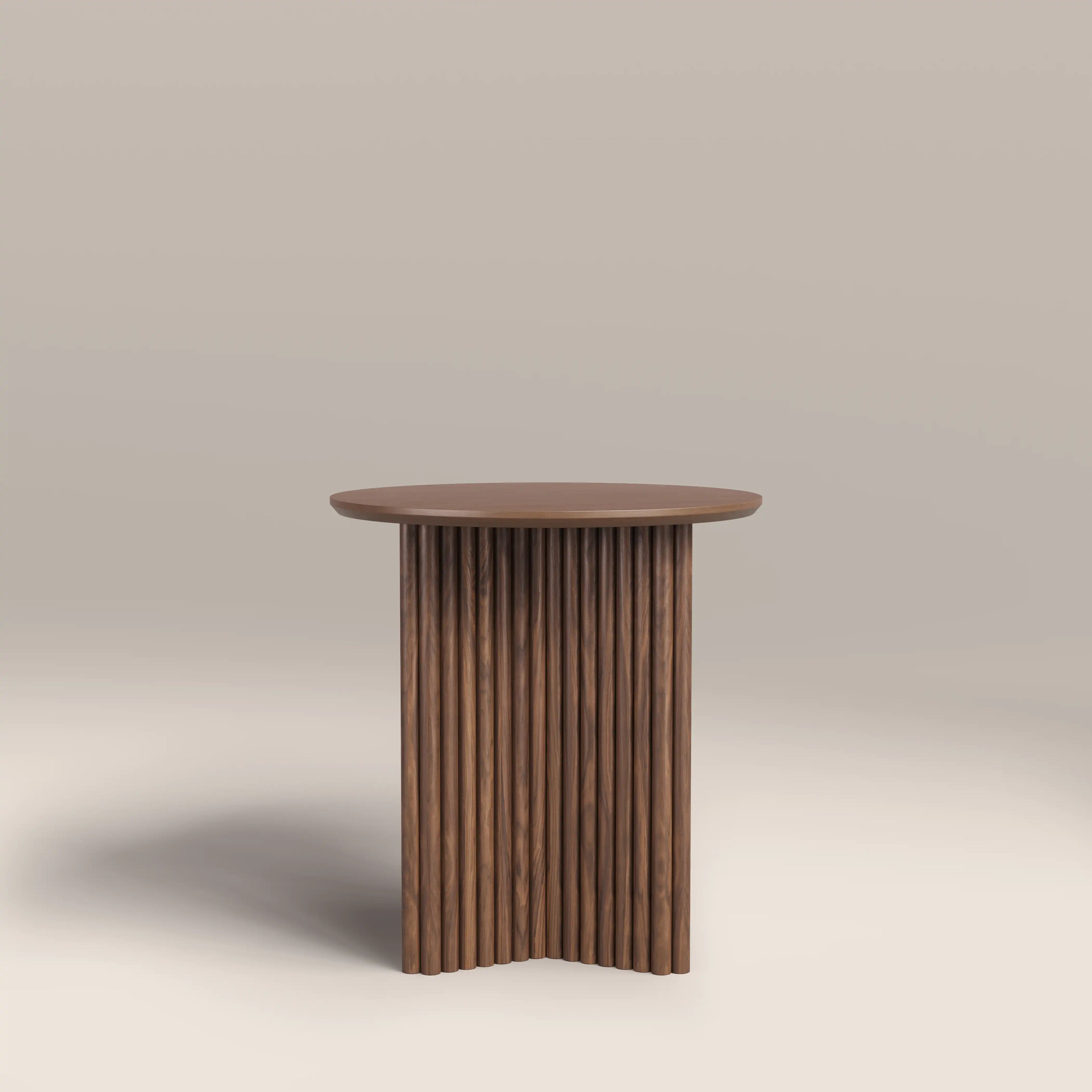 Caleb Round Wooden Side Table | Walnut