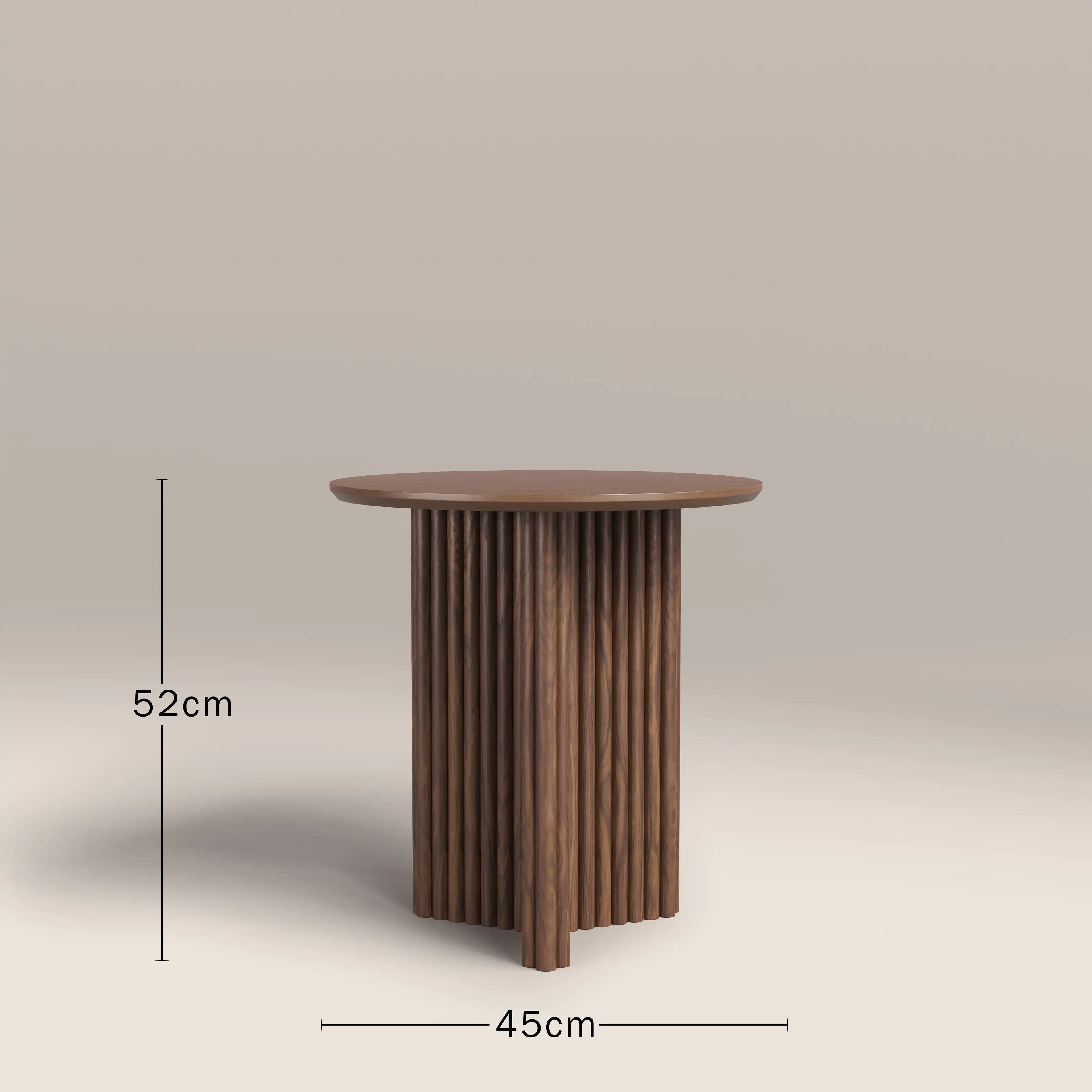 Caleb Round Wooden Side Table | Walnut