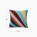 HKliving Striped Square Velvet Cushion | Multicolour