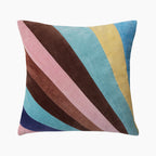 HKliving Striped Square Velvet Cushion | Multicolour