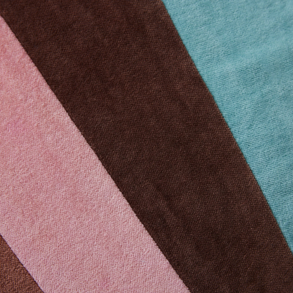 HKliving Striped Square Velvet Cushion | Multicolour