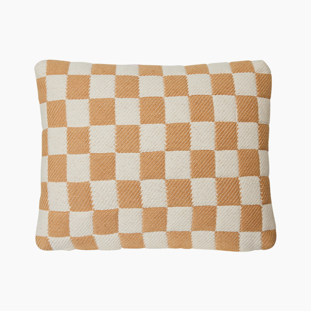 HKliving Checkered Rectangle Woven Cushion | Grapefruit