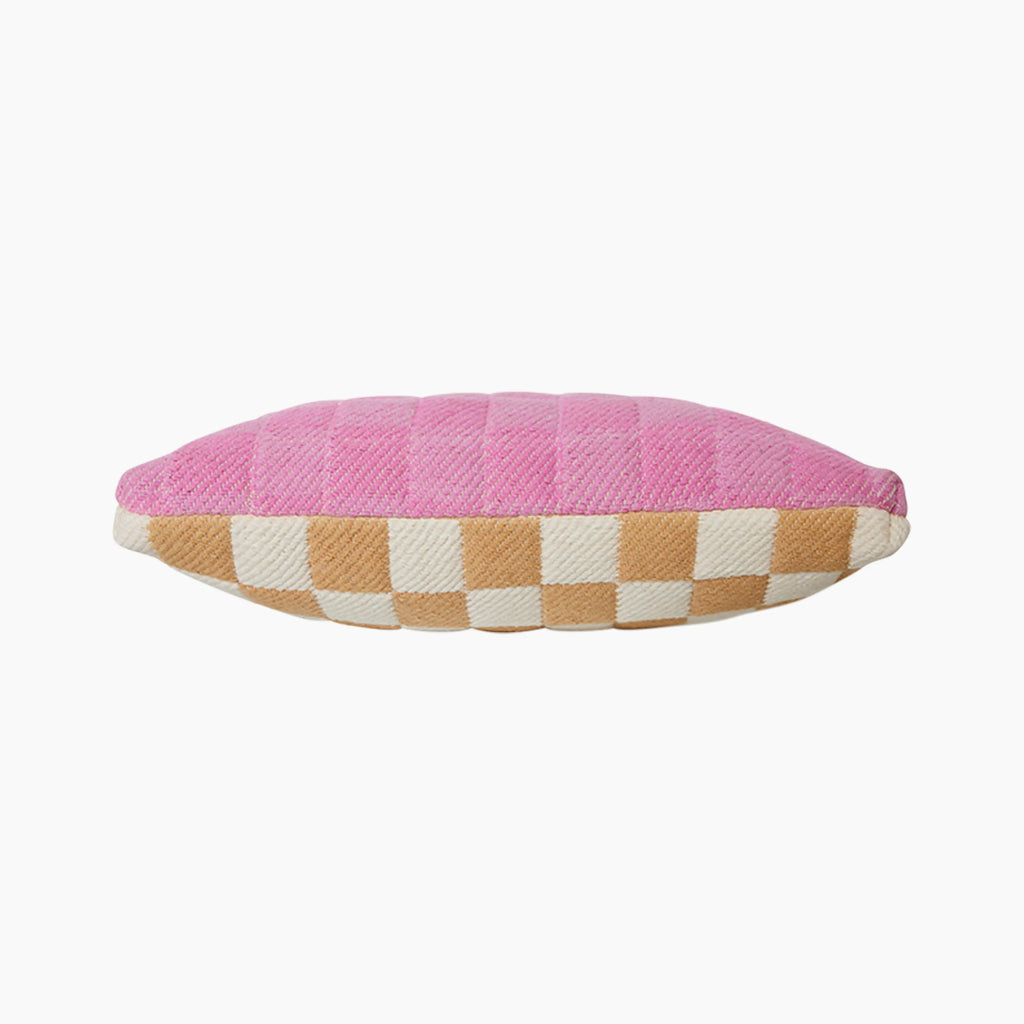 HKliving Checkered Rectangle Woven Cushion | Grapefruit