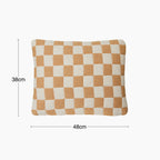 HKliving Checkered Rectangle Woven Cushion | Grapefruit