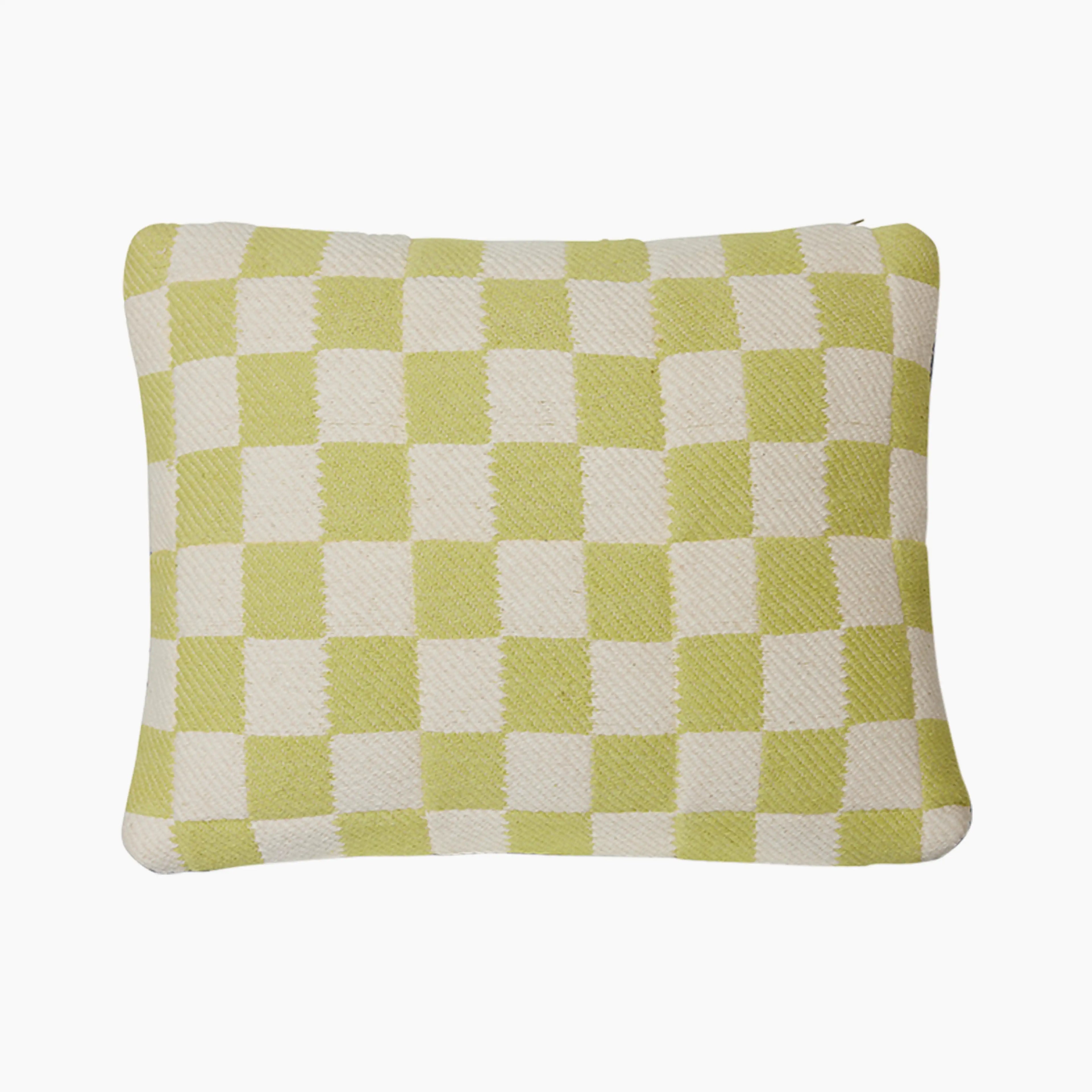 HKliving Checkered Rectangle Woven Cushion | Berries