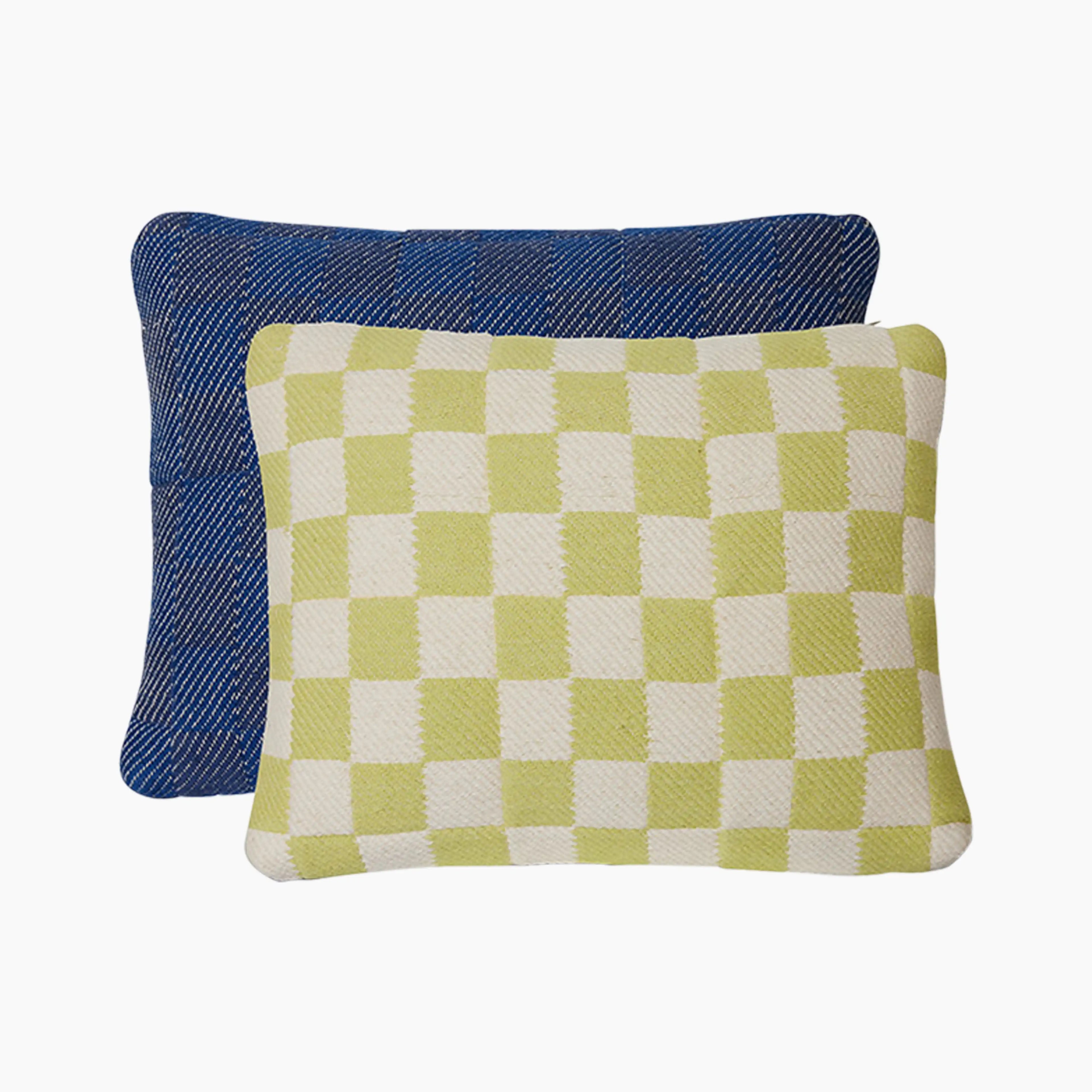 HKliving Checkered Rectangle Woven Cushion | Berries