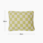 HKliving Checkered Rectangle Woven Cushion | Berries