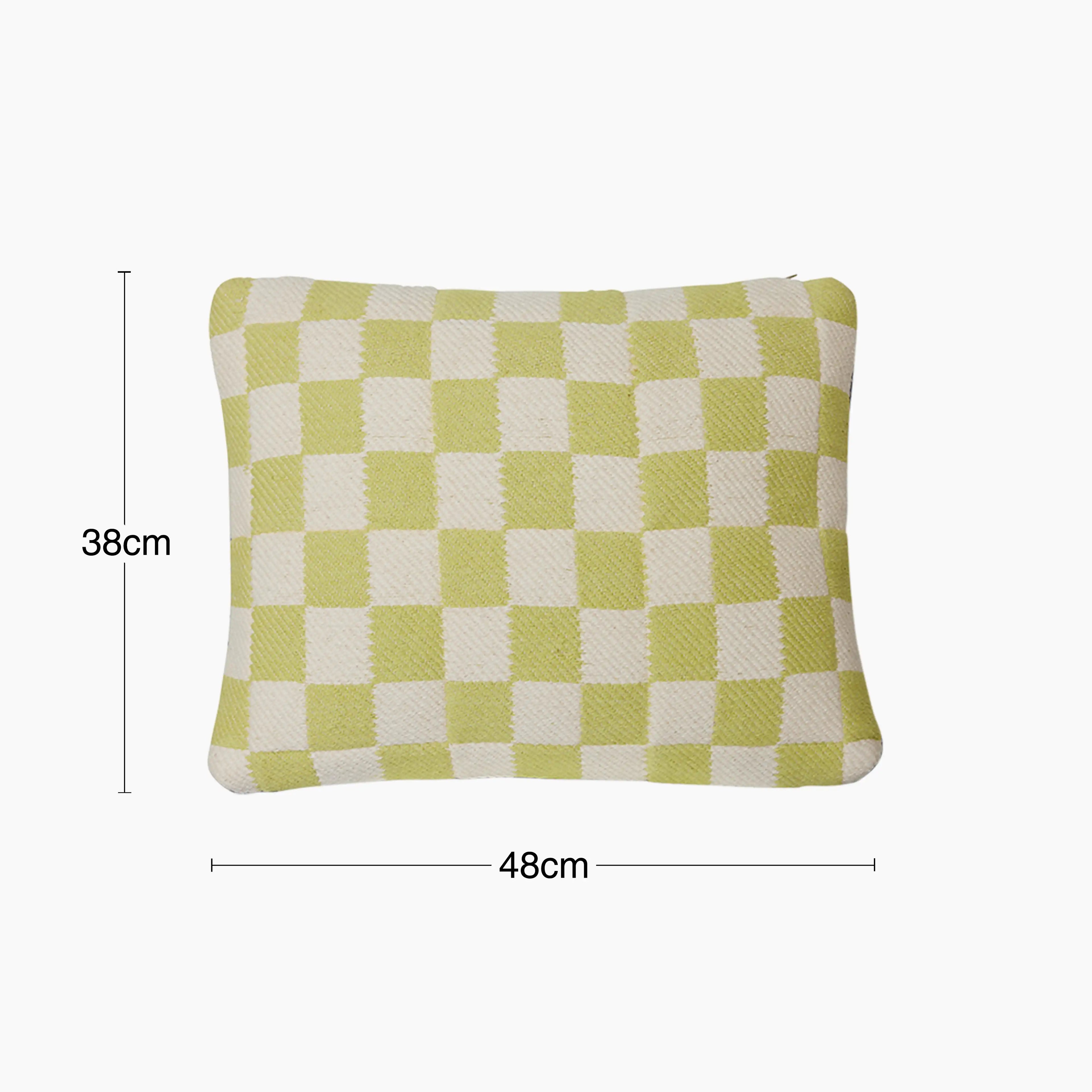 HKliving Checkered Rectangle Woven Cushion | Berries