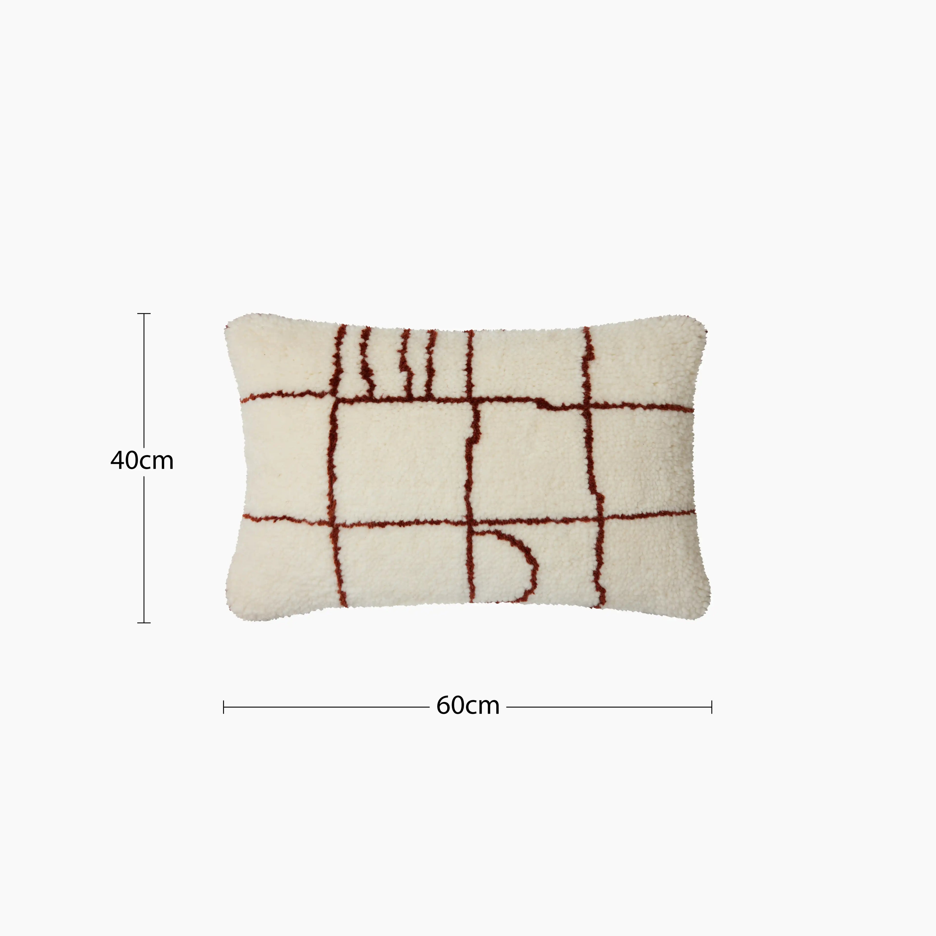 HKliving Rectangle Knitted Wool Cushion | Brown
