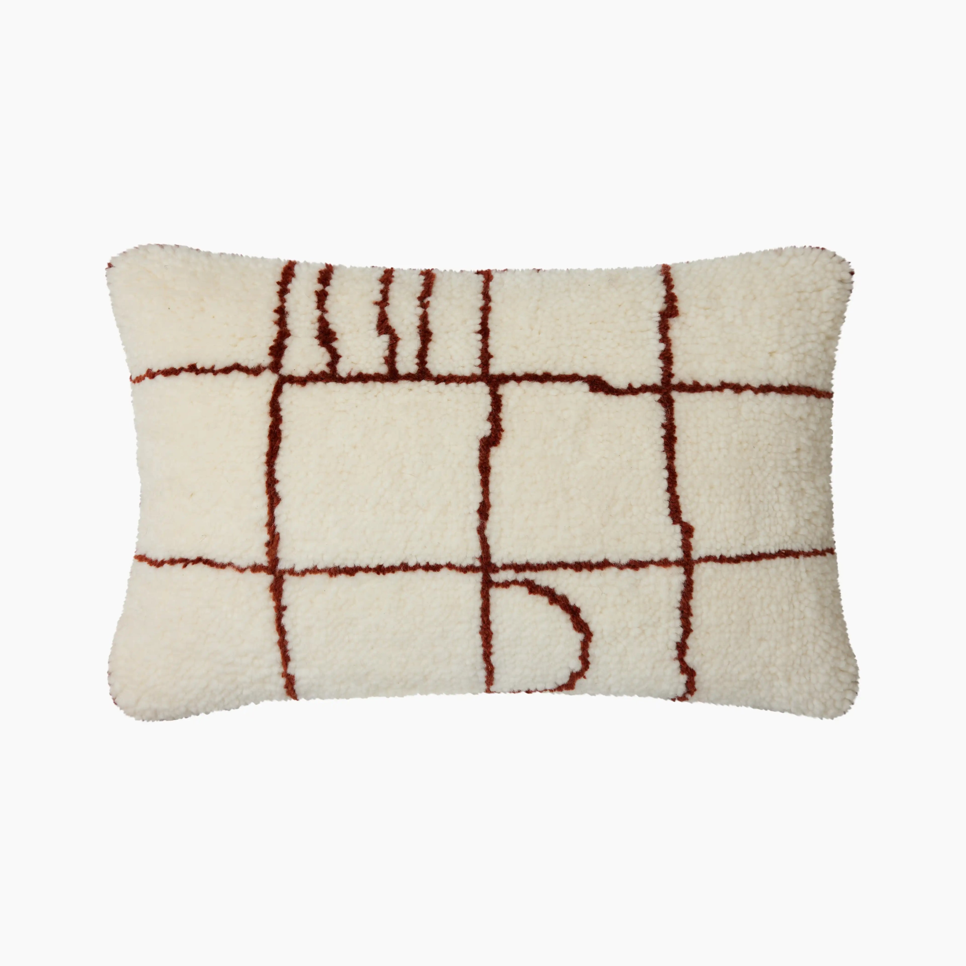 HKliving Rectangle Knitted Wool Cushion | Brown