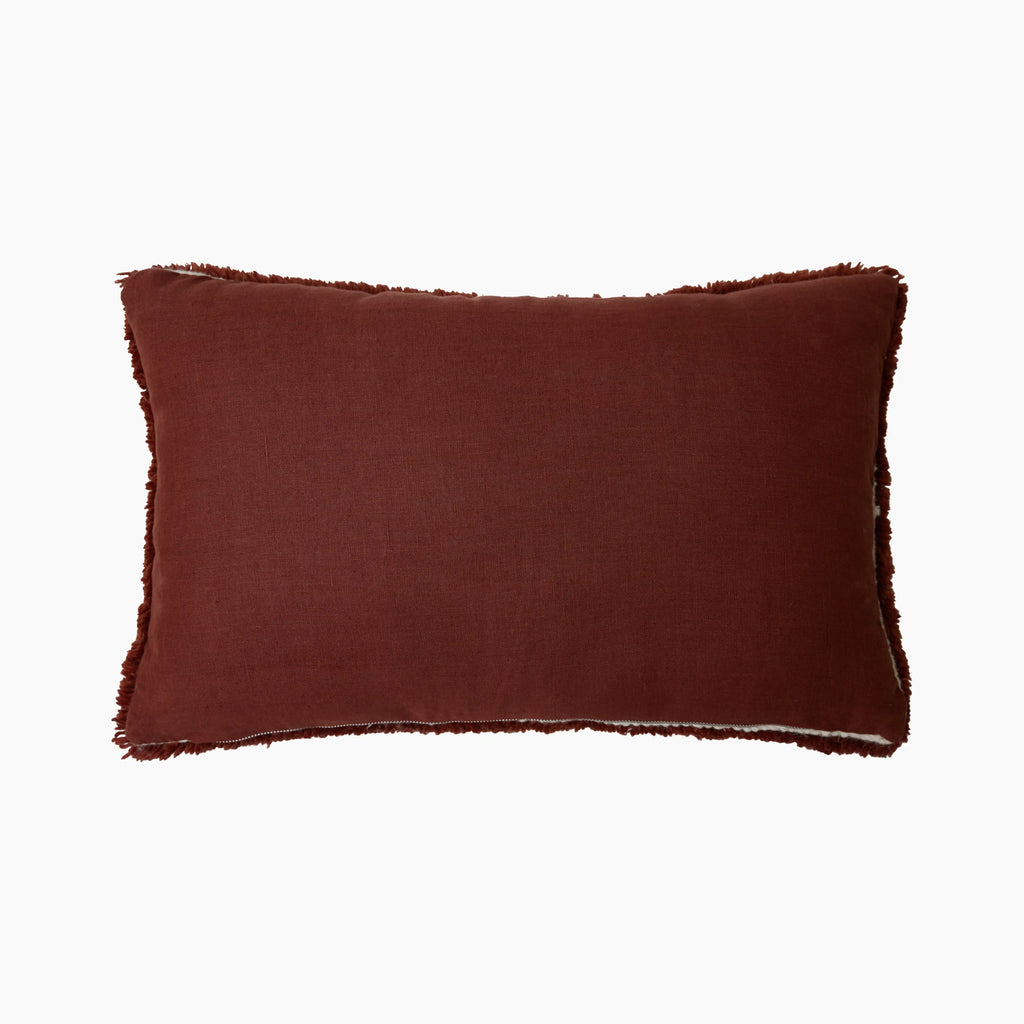 HKliving Rectangle Knitted Wool Cushion | Brown
