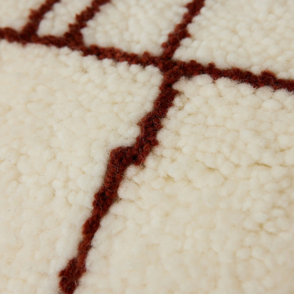 HKliving Rectangle Knitted Wool Cushion | Brown