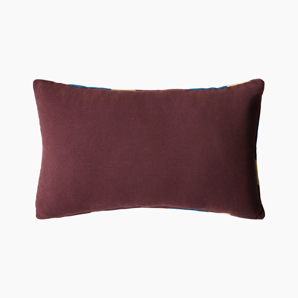 HKliving Striped Rectangle Velvet Cushion | Burgundy