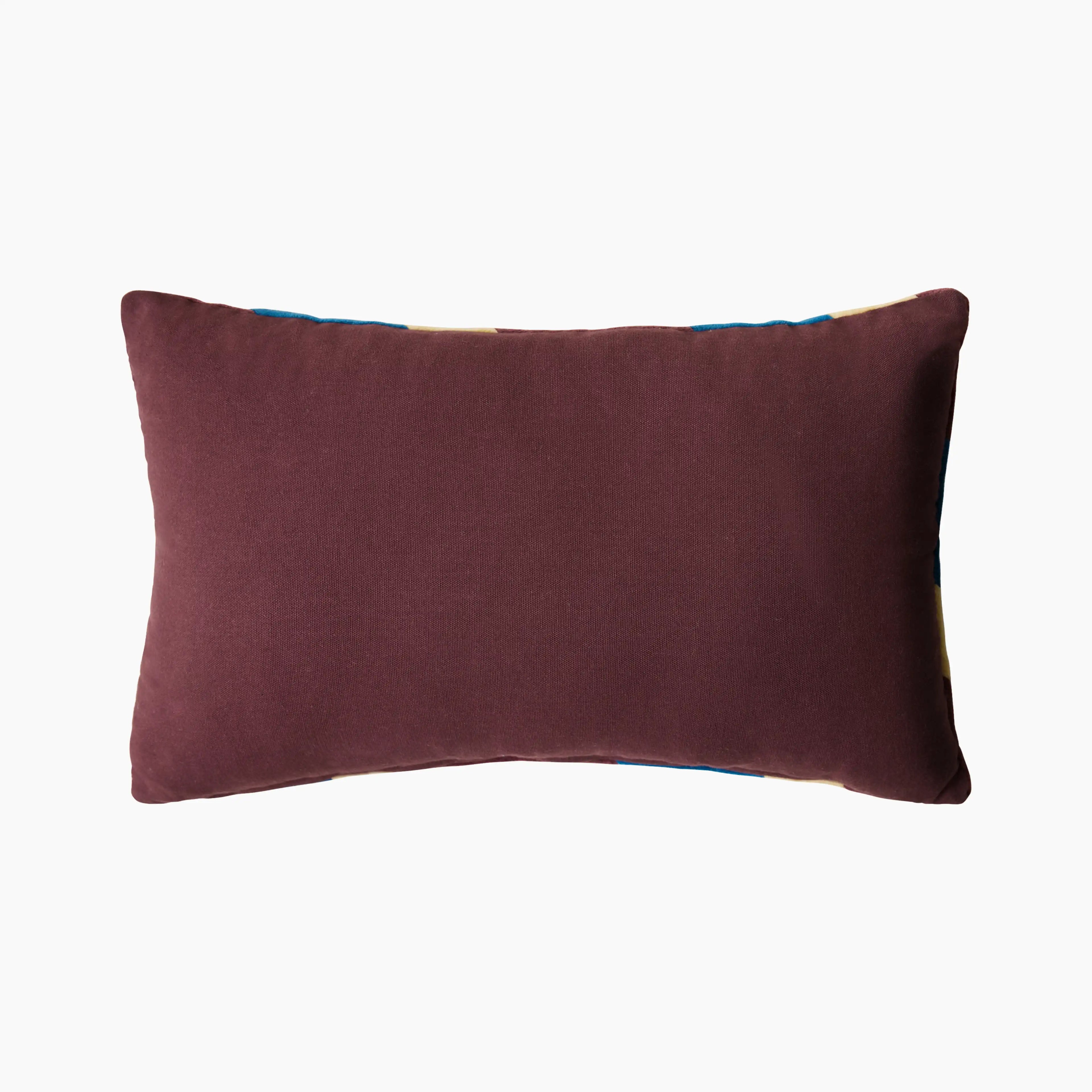 HKliving Striped Rectangle Velvet Cushion | Burgundy