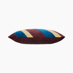 HKliving Striped Rectangle Velvet Cushion | Burgundy