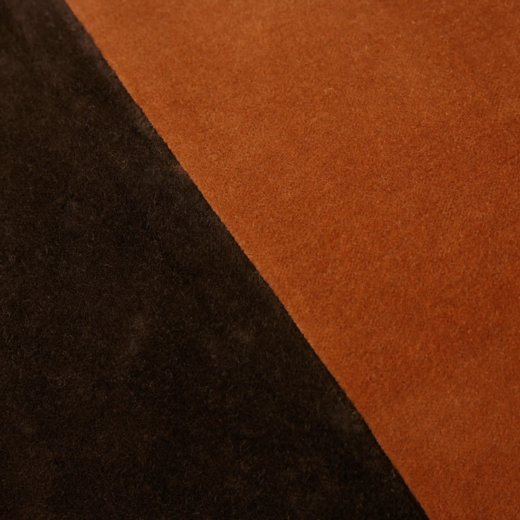 HKliving Striped Rectangle Velvet Cushion | Orange & Brown