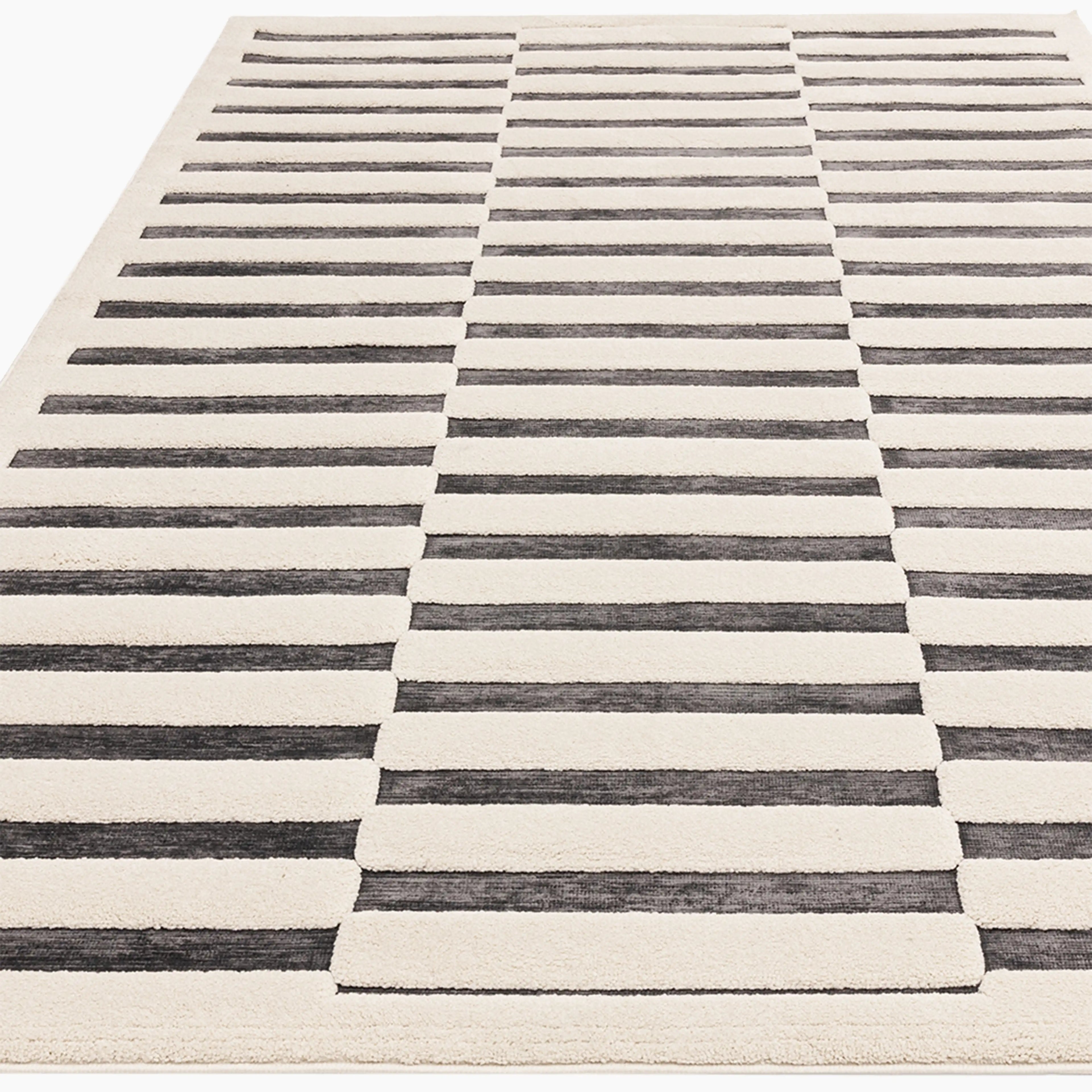 Landon Rug | Charcoal & Ivory