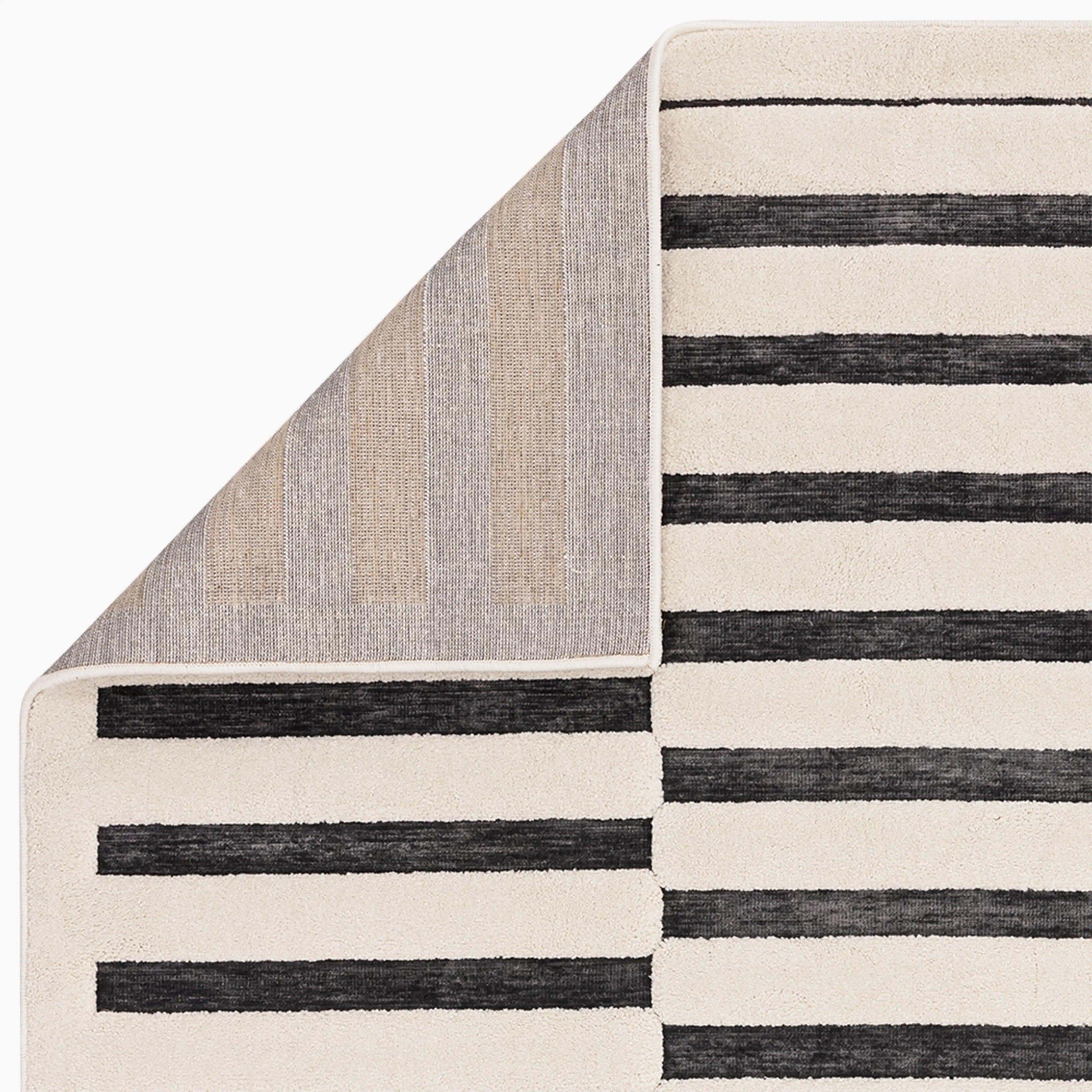 Landon Rug | Charcoal & Ivory