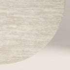 Brynleigh Set of 2 Nesting Round Coffee Tables | Natural Travertine Effect Stone & Walnut