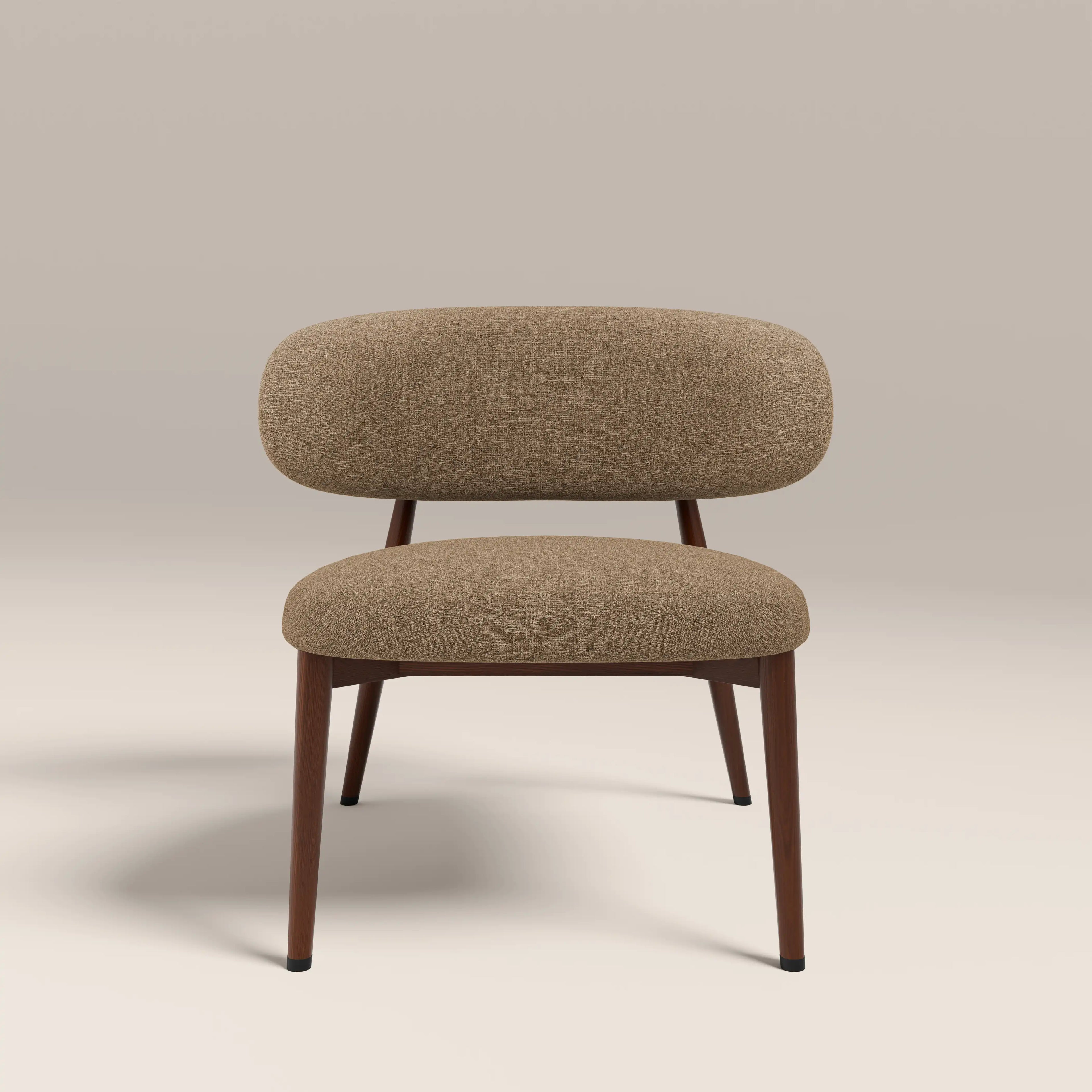 Halston Accent Chair | Speckled Cappuccino Boucle & Walnut