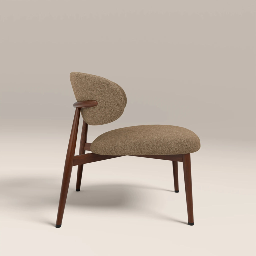 Halston Accent Chair | Speckled Cappuccino Boucle & Walnut