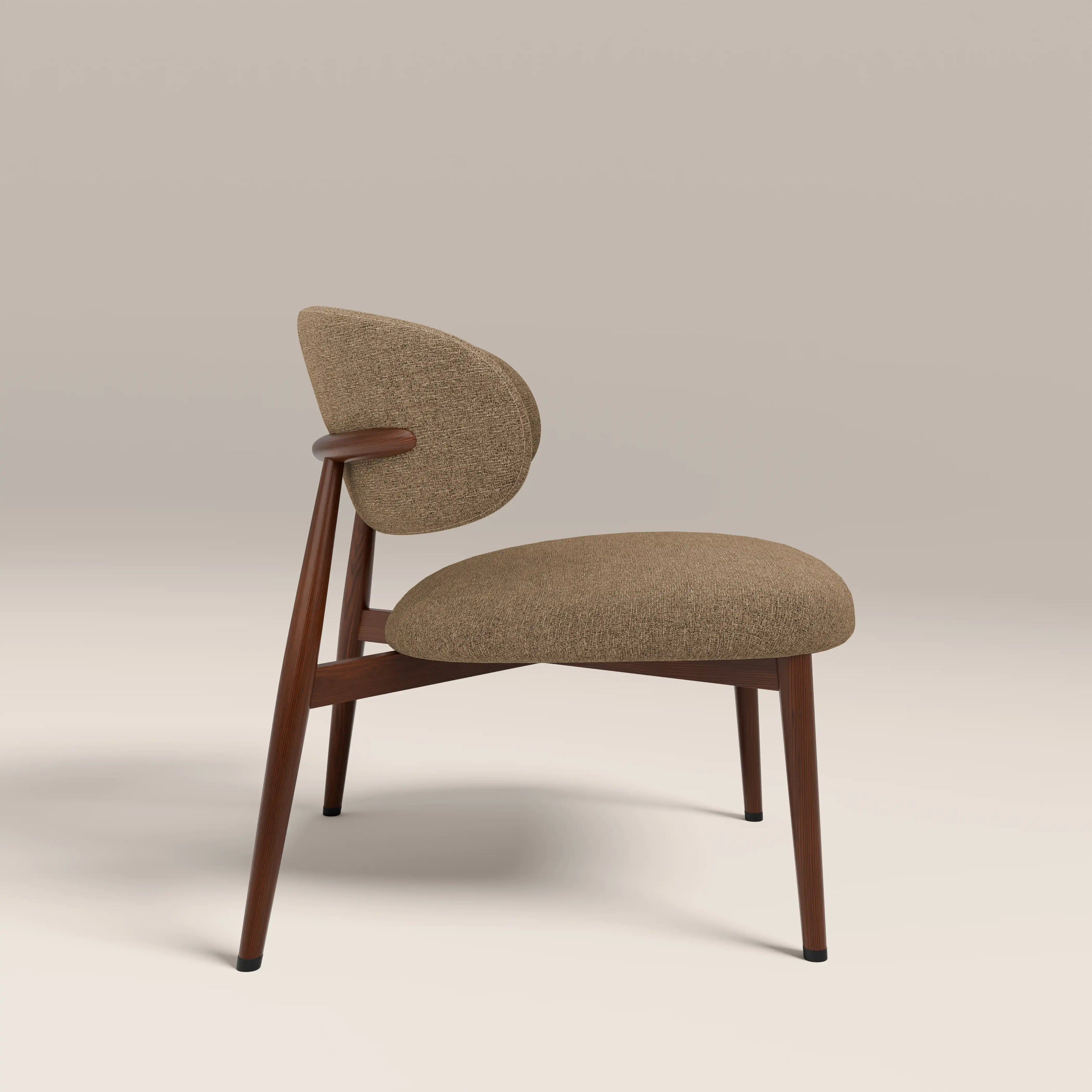 Halston Accent Chair | Speckled Cappuccino Boucle & Walnut