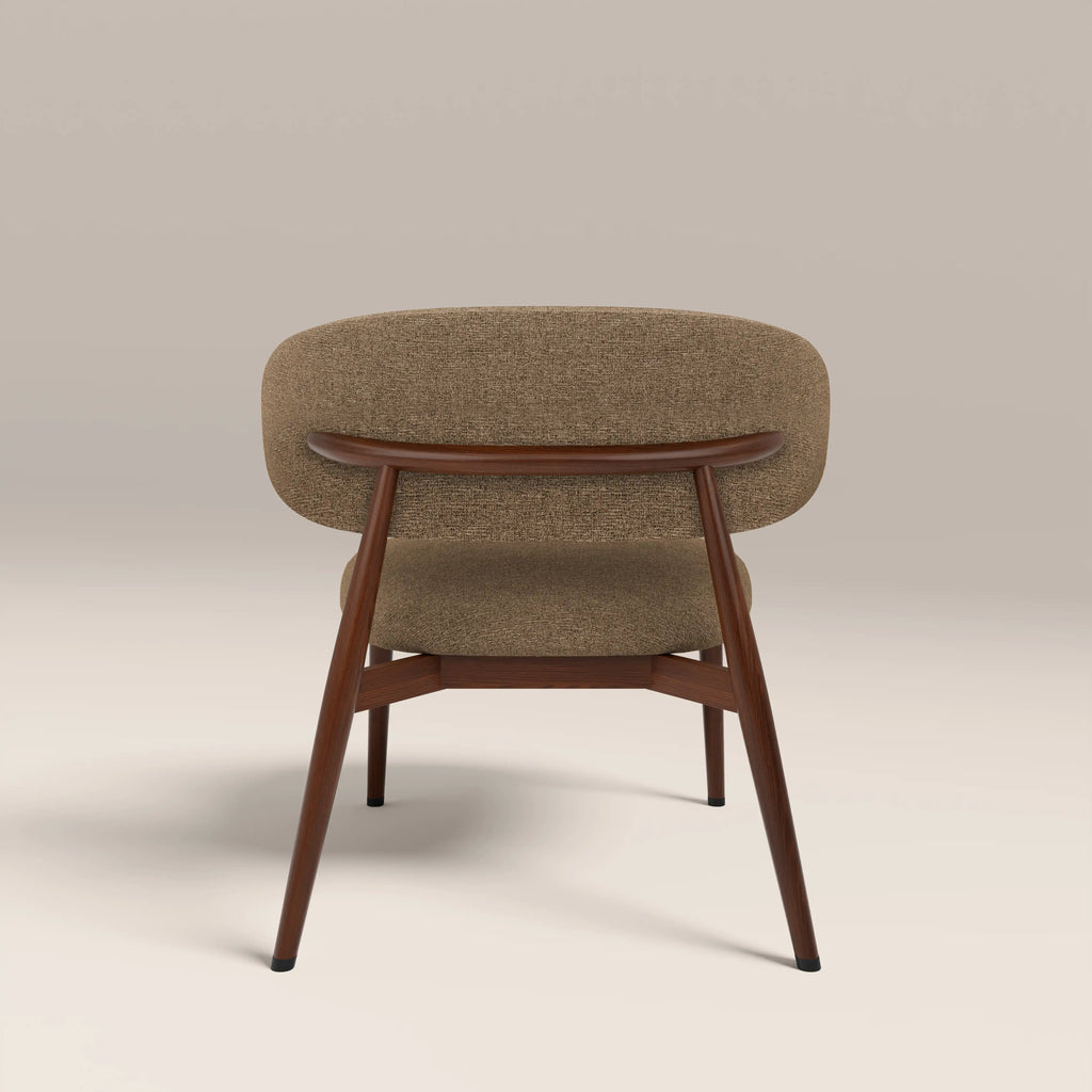 Halston Accent Chair | Speckled Cappuccino Boucle & Walnut