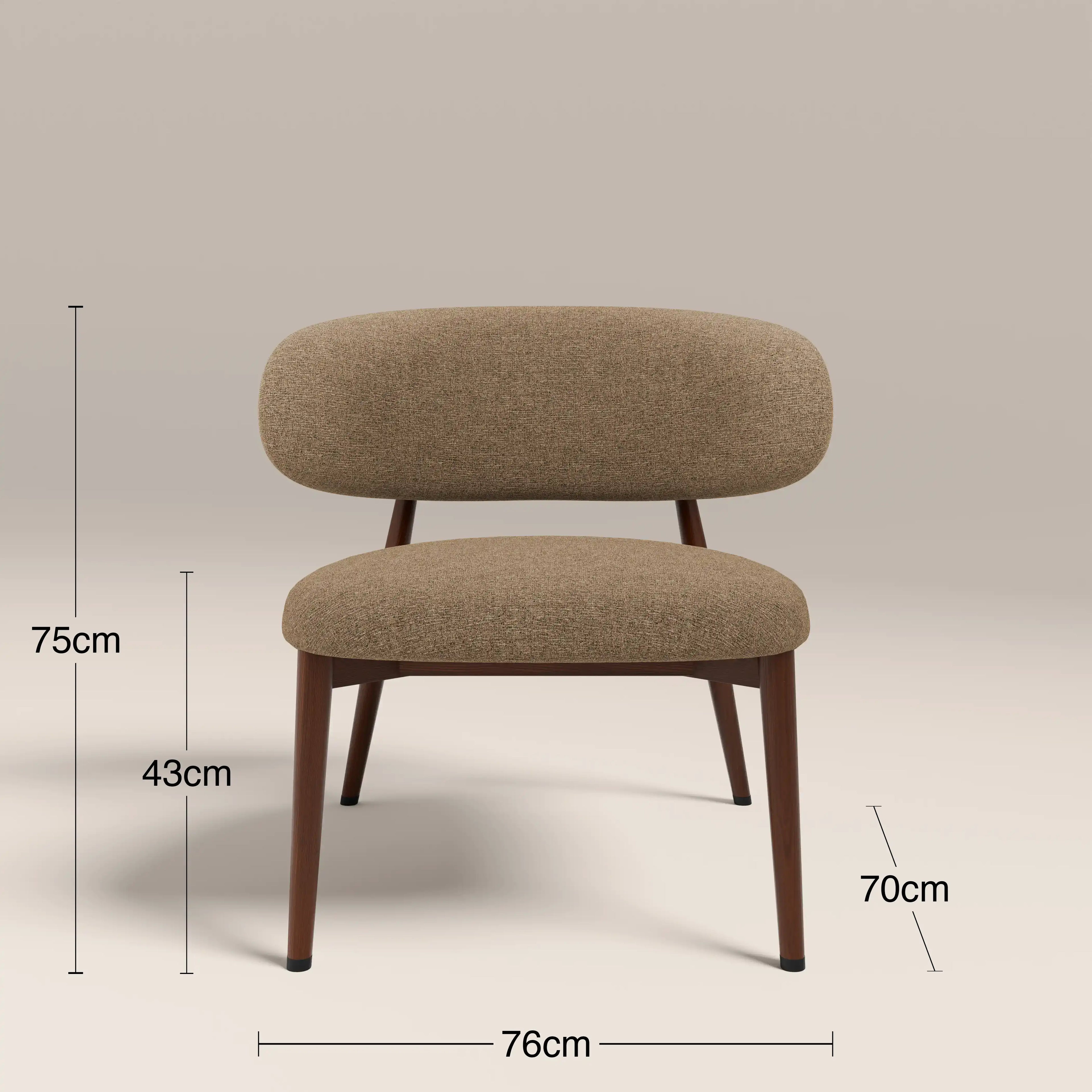 Halston Accent Chair | Speckled Cappuccino Boucle & Walnut