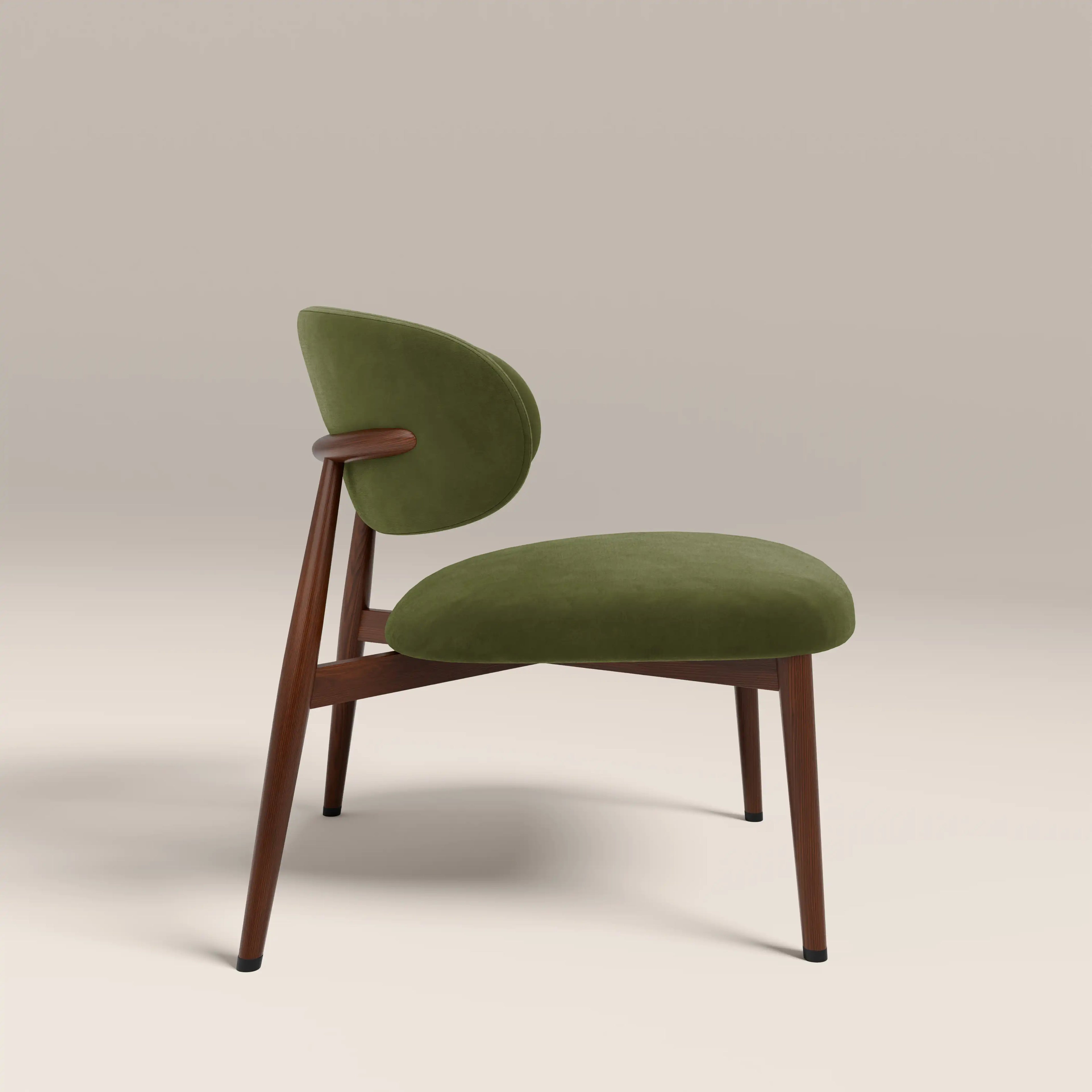 Halston Accent Chair | Olive Green Sustainable Velvet & Walnut