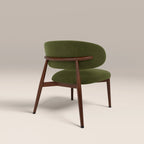 Halston Accent Chair | Olive Green Sustainable Velvet & Walnut