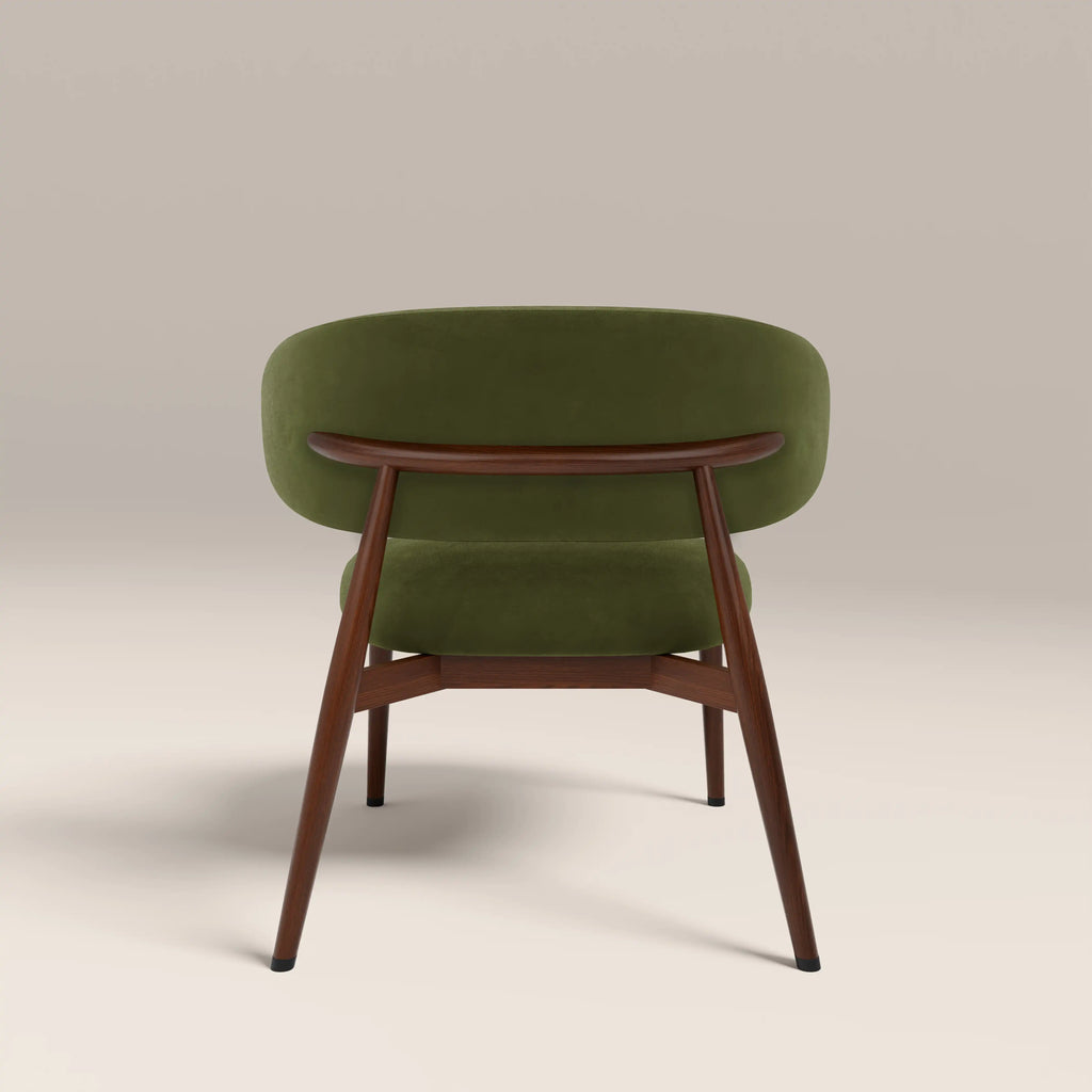 Halston Accent Chair | Olive Green Sustainable Velvet & Walnut