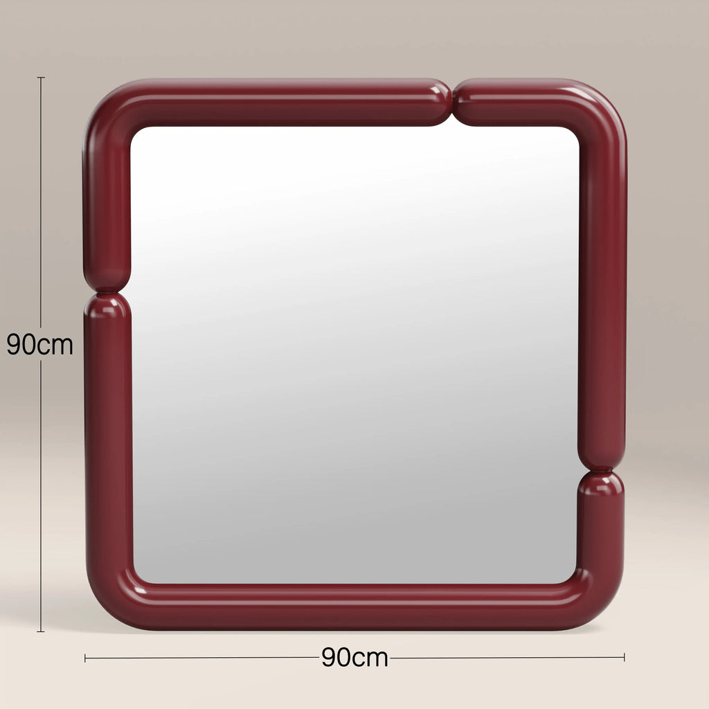 Alana Wall Mirror, 90 cm | High Gloss Burgundy