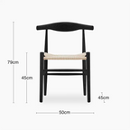 Aalborg Wooden Dining Chair | Natural Weave & Black