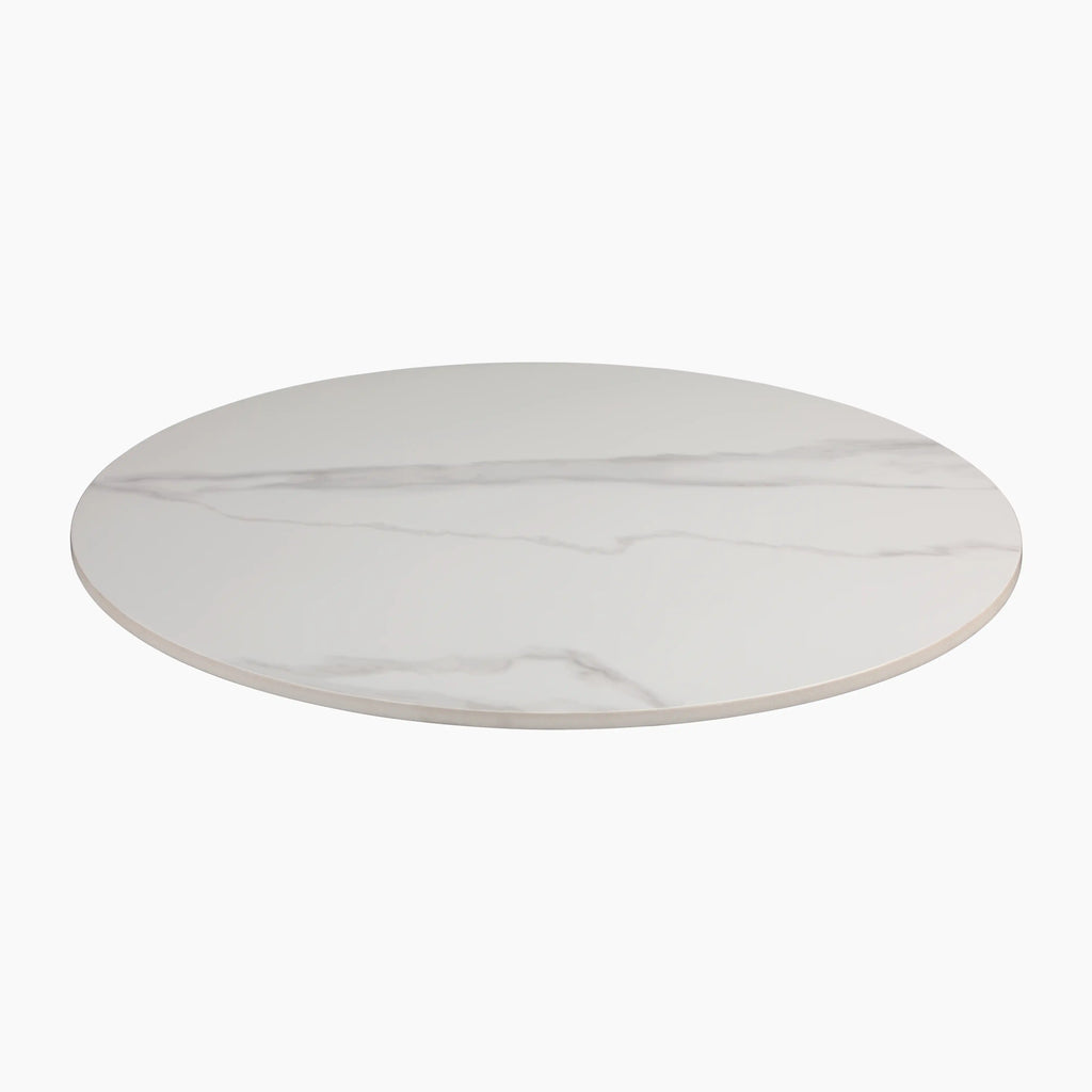 Delina Round Table Top | White Sintered Stone