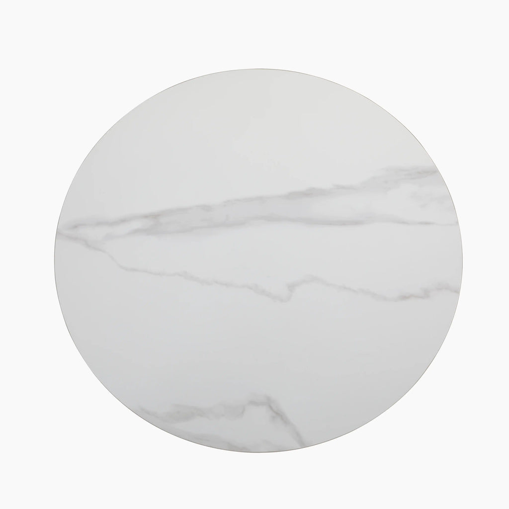 Delina Round Table Top | White Sintered Stone