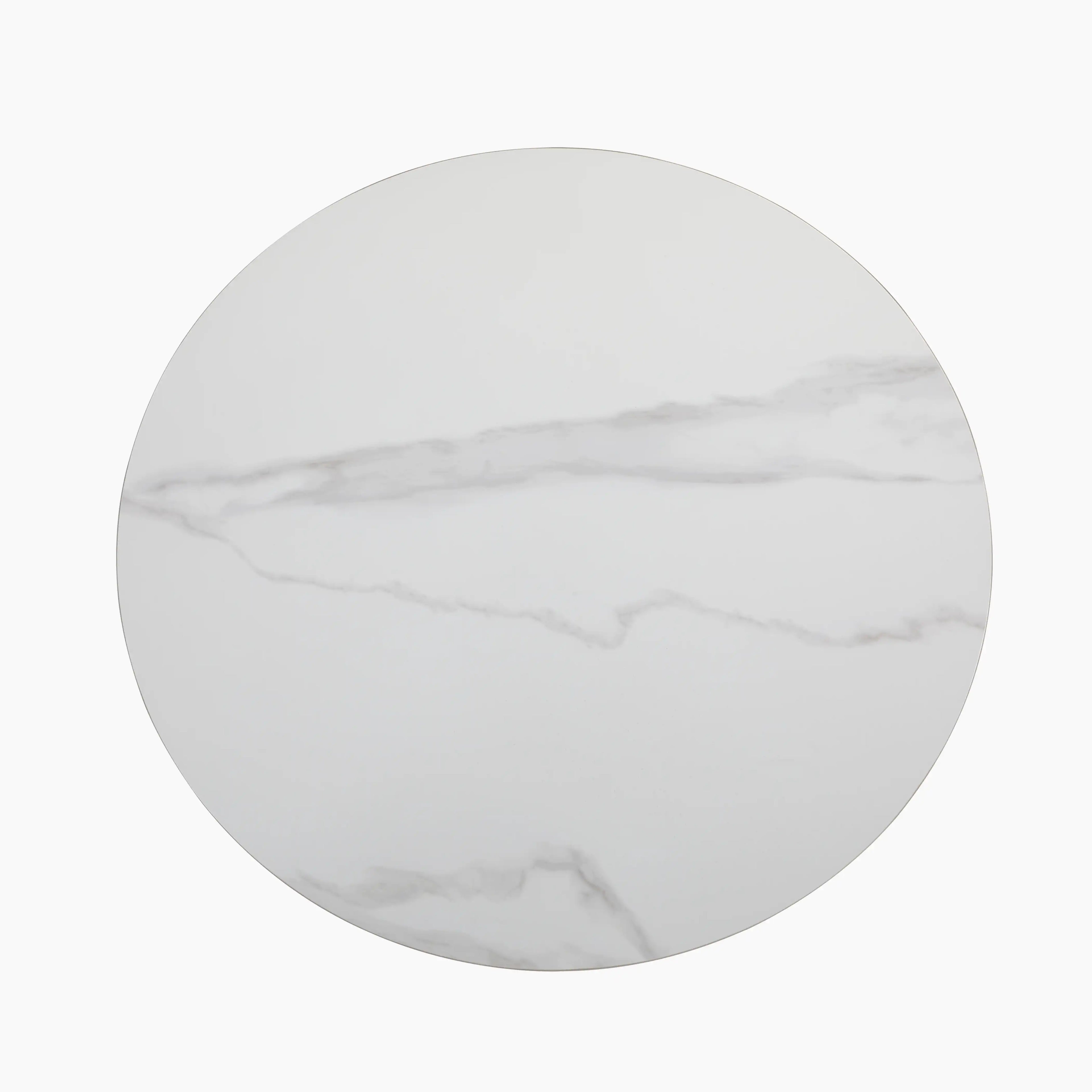 Delina Round Table Top | White Sintered Stone