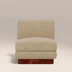 Harrison Accent Chair | Speckled Latte Boucle & Walnut Burl Wood