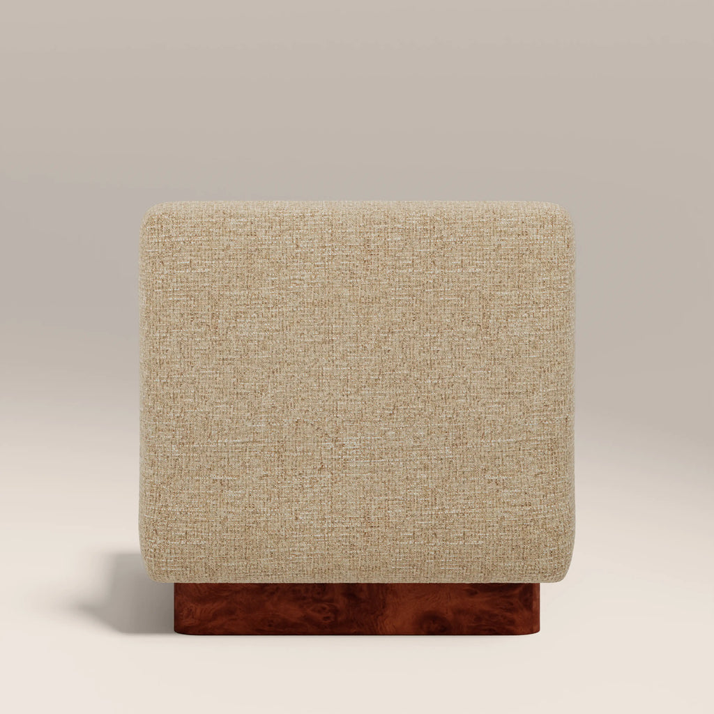 Harrison Accent Chair | Speckled Latte Boucle & Walnut Burl Wood