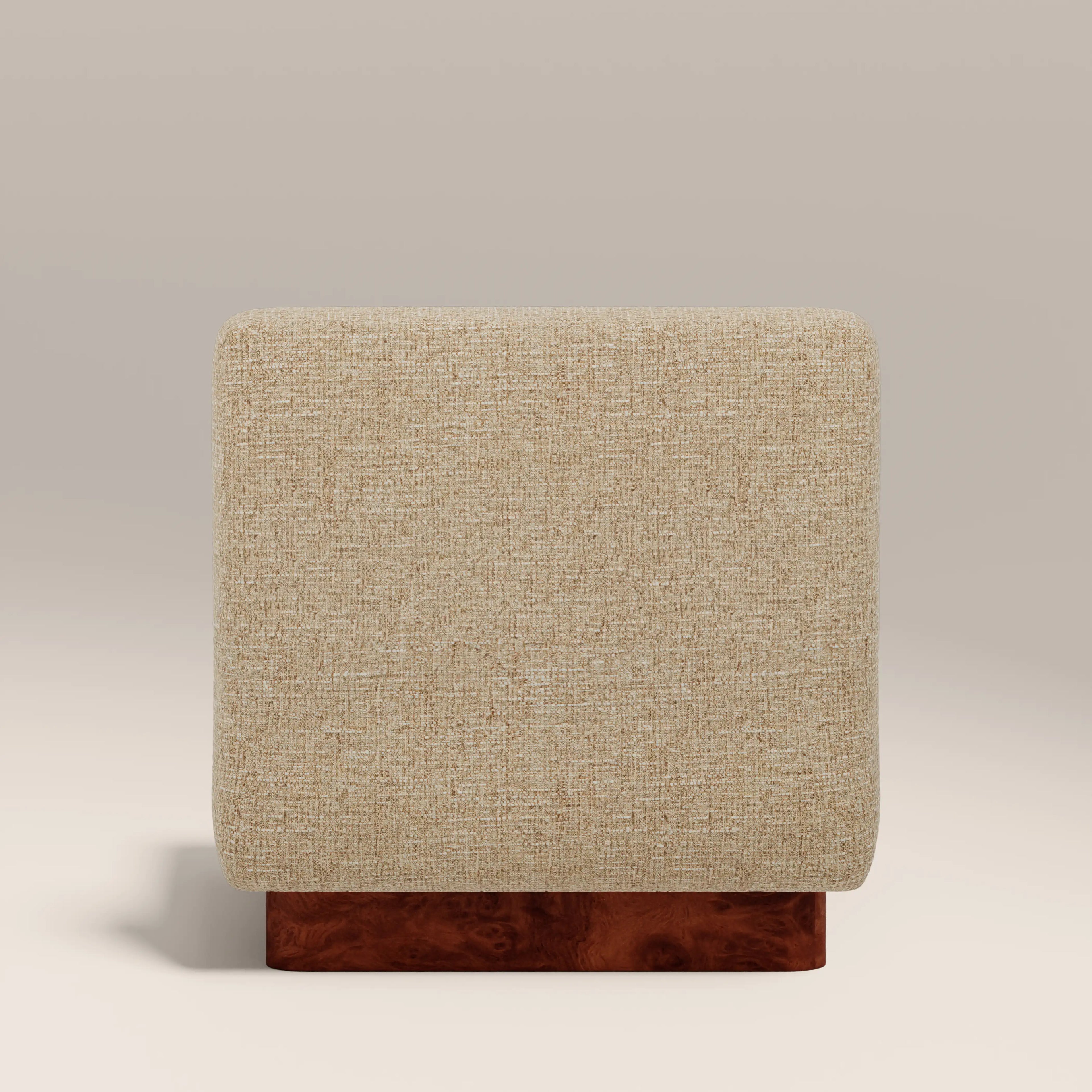 Harrison Accent Chair | Speckled Latte Boucle & Walnut Burl Wood