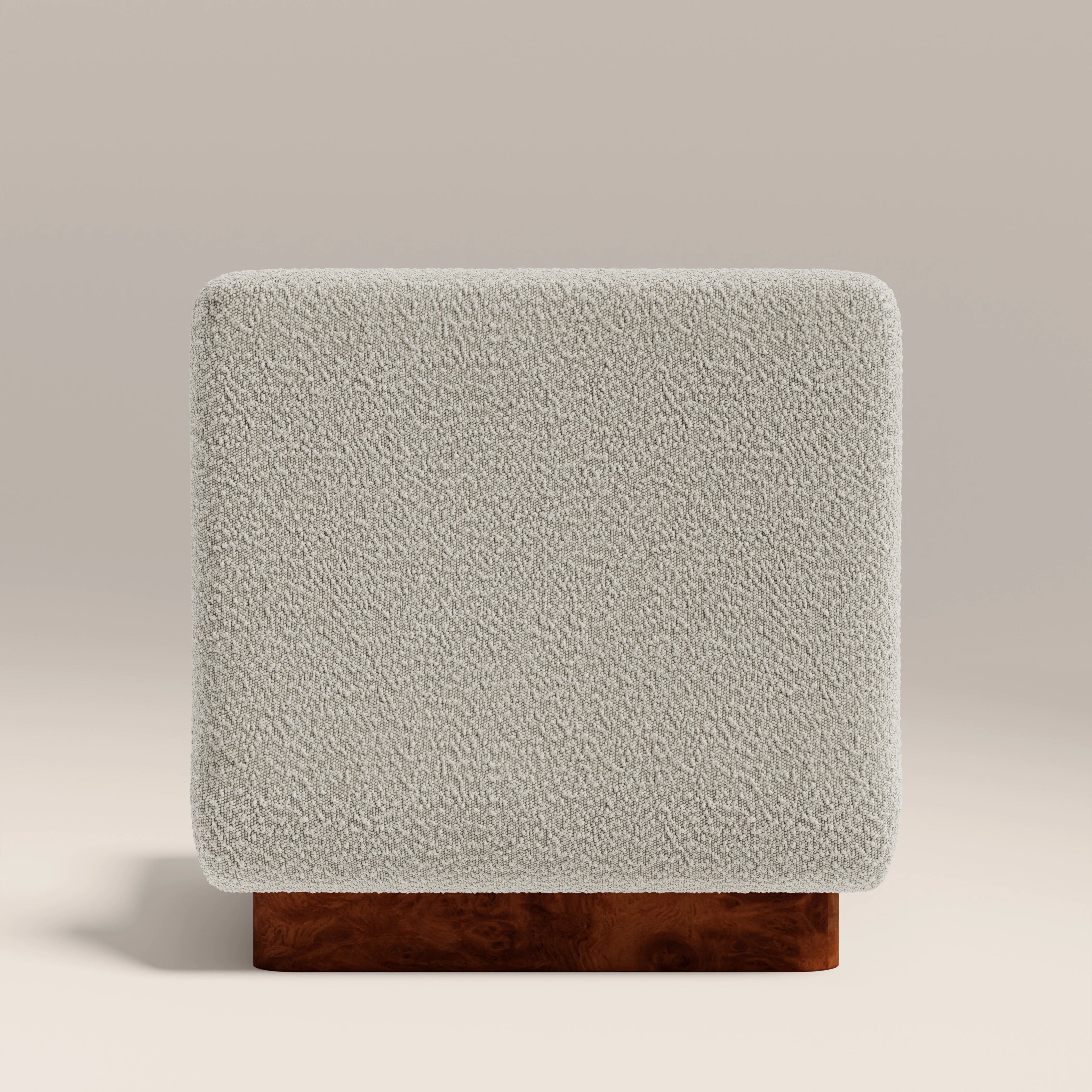 Harrison Accent Chair | Speckled Stone Sustainable Boucle & Walnut Burl Wood