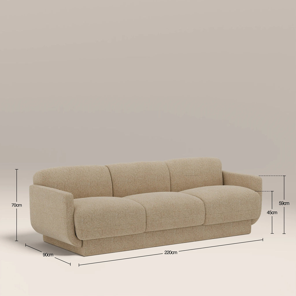 Connick 3 Seater Sofa | Speckled Latte Boucle