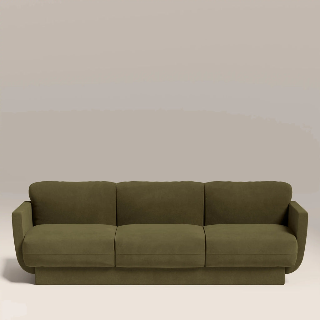 Connick 3 Seater Sofa | Moss Green Sustainable Mohair Velvet
