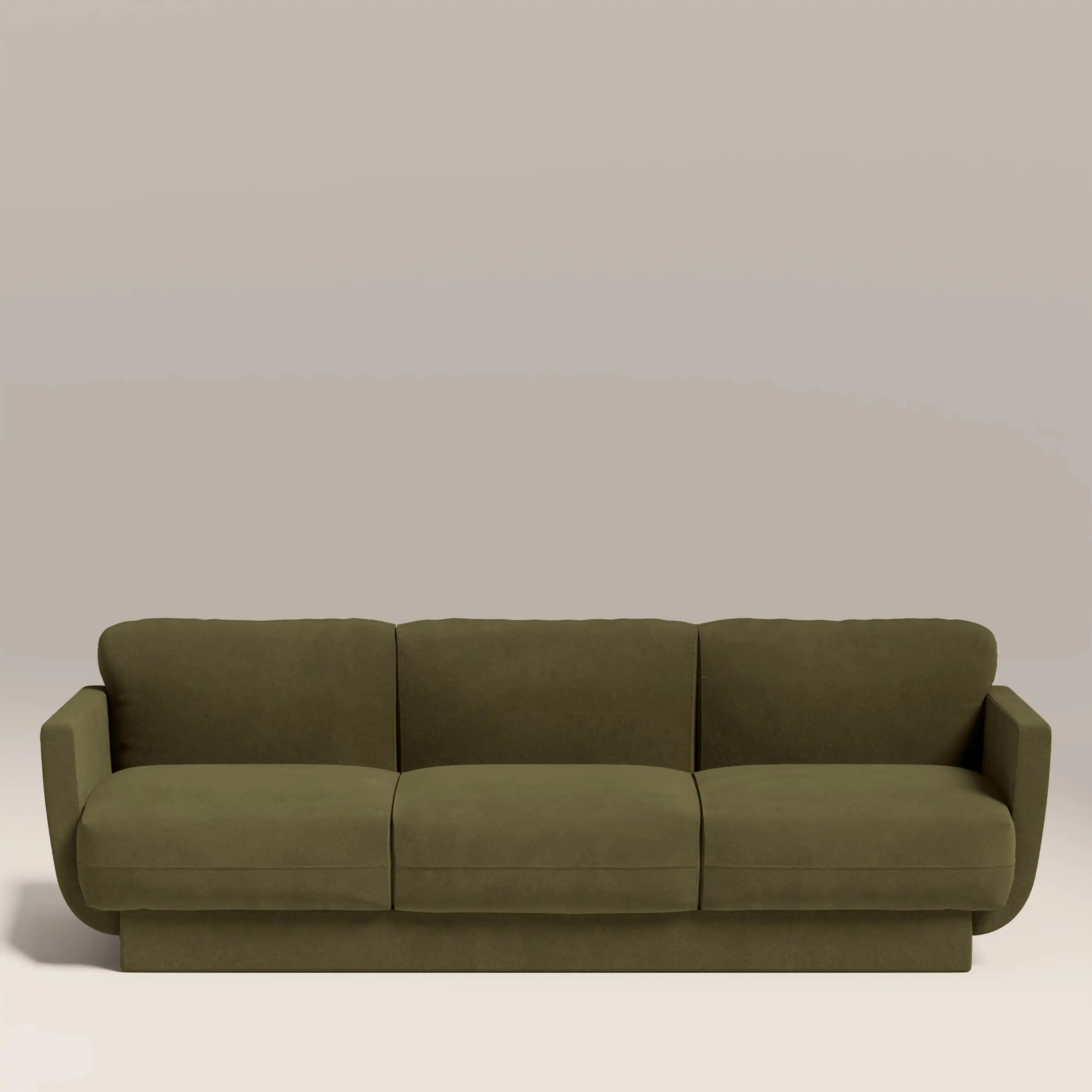 Connick 3 Seater Sofa | Moss Green Sustainable Mohair Velvet
