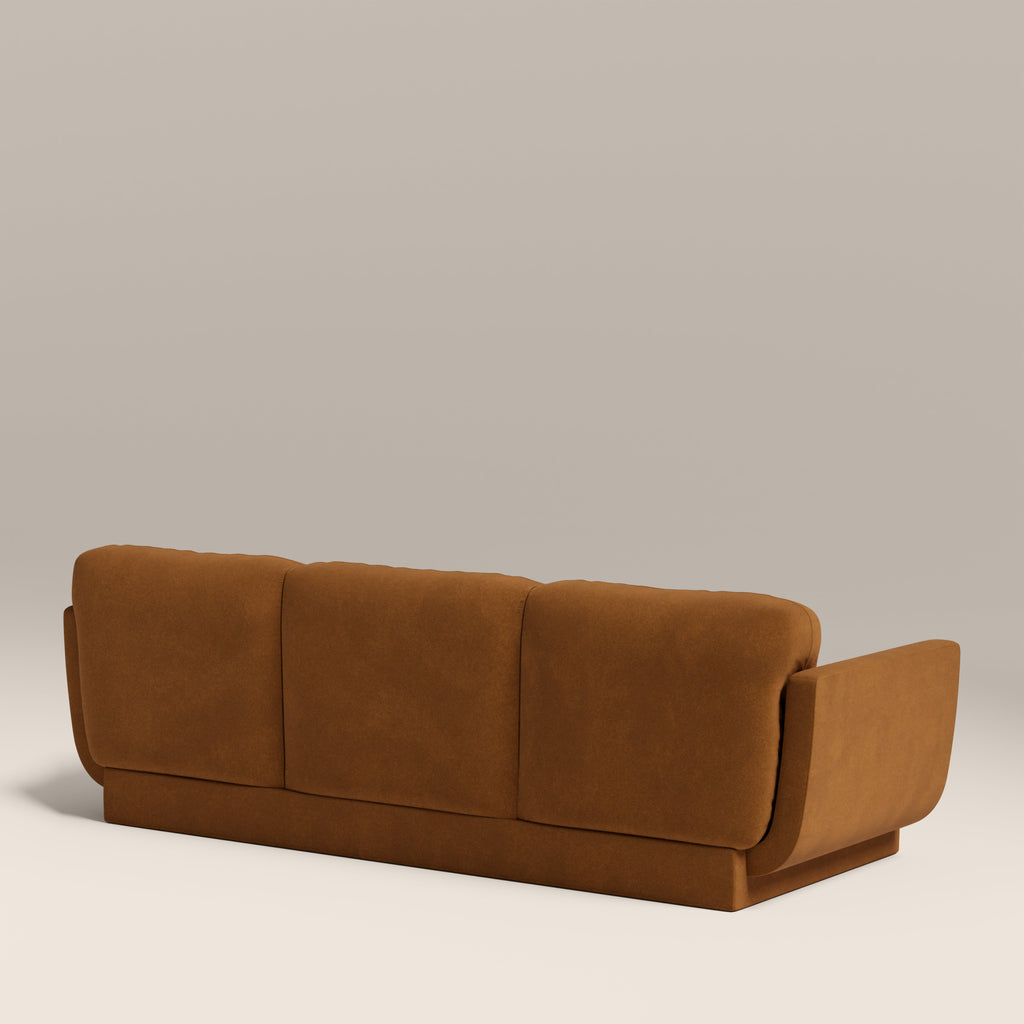 Connick 3 Seater Sofa | Caramel Brown Sustainable Mohair Velvet