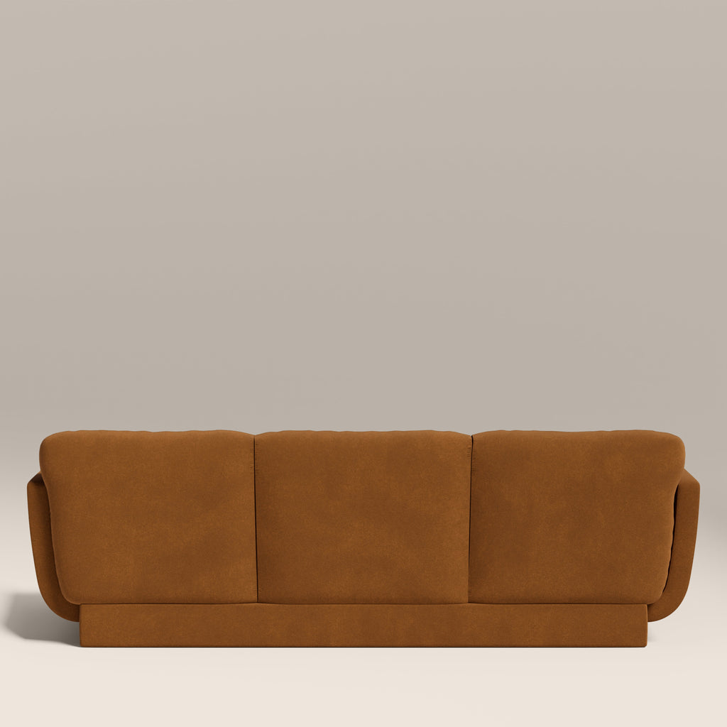 Connick 3 Seater Sofa | Caramel Brown Sustainable Mohair Velvet