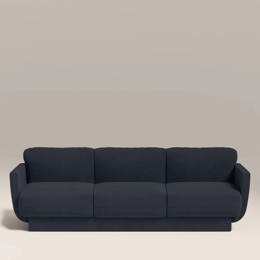 Connick 3 Seater Sofa | Dark Blue Sustainable Velvet