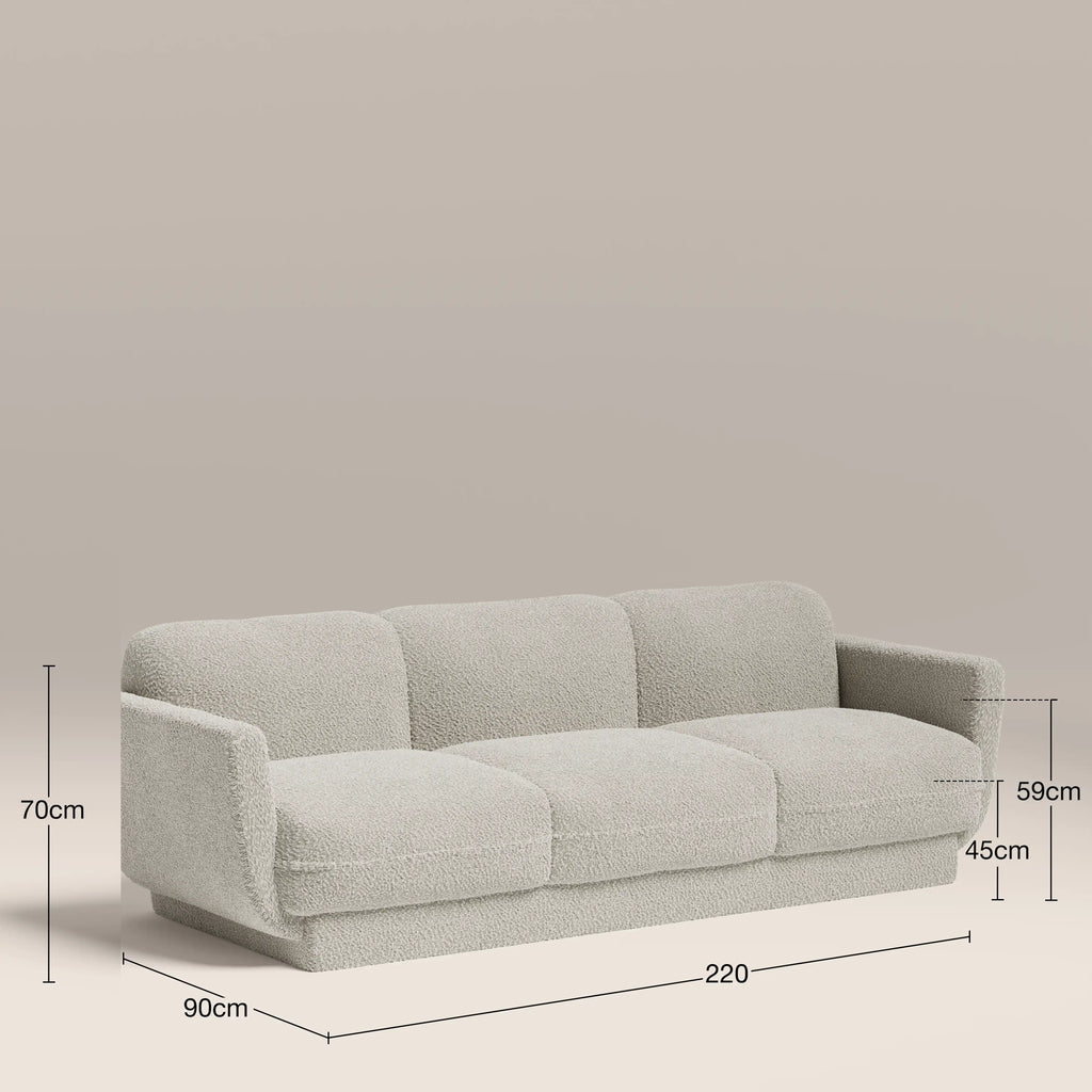 Connick 3 Seater Sofa | Speckled Stone Sustainable Boucle