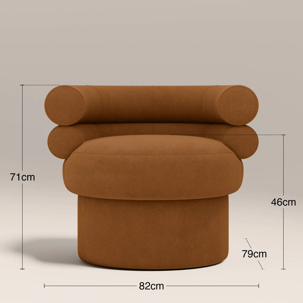 Ethan Accent Chair | Caramel Brown Sustainable Mohair Velvet