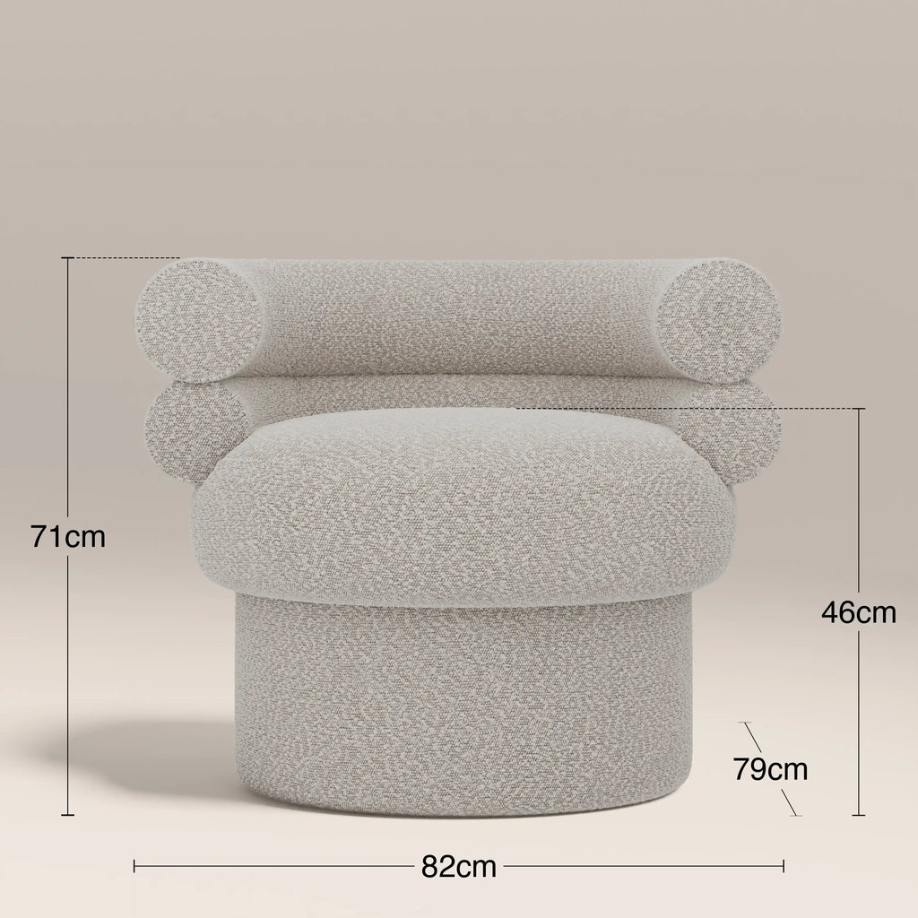 Ethan Accent Chair | Speckled Stone Sustainable Boucle