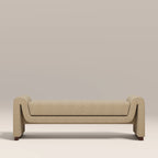 Bennett Bench | Speckled Latte Boucle & Walnut
